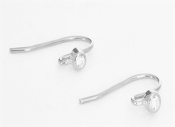Ørekroge med zirkonia, Sterling Sølv